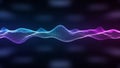 Digital Sound Waveform Visualization with Glowing Blue and Pink Particles on a Dark Blurred Background Keywords Royalty Free Stock Photo