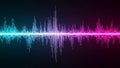 Digital Sound Waveform Visualization with Vibrant Cyan and Magenta Glow on a Dark Background Royalty Free Stock Photo