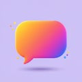 A digital speech bubble features a gradient design with colors transitioning from yello Royalty Free Stock Photo