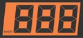 Digital speedometer black numbers with orange background