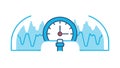 Digital Speedometer Performance Monitoring Data Flat Icon, vector design Generative AI Royalty Free Stock Photo