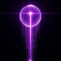 Digital Sphere Emitting Binary Code Rain in Vibrant Purple Royalty Free Stock Photo