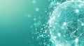 Abstract digital sphere with geometric network mesh