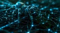 Digital spider web with a search engine robot network.