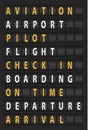 Digital split flap aviation information board, vector illustration
