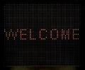 digital square led font display with writing welcome