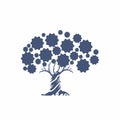 digital star blue tree logo and icon