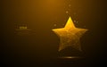 Digital star shape on technology golden background