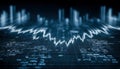 Digital stock market data displaying financial charts and analytics in a futuristic style Royalty Free Stock Photo