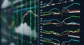 Digital stock market graph with binary code overlay, representing financial analysis Royalty Free Stock Photo