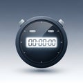 A digital stopwatch with a sleek, round design features a dark background and a clear Royalty Free Stock Photo