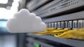 Digital storage: cloud technology, secure access, remote backup, virtual space, file hosting, scalable solution Royalty Free Stock Photo