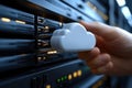 Digital storage: cloud technology, secure access, remote backup, virtual space, file hosting, scalable solution Royalty Free Stock Photo