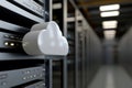 Digital storage: cloud technology, secure access, remote backup, virtual space, file hosting, scalable solution Royalty Free Stock Photo