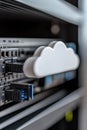 Digital storage: cloud technology, secure access, remote backup, virtual space, file hosting, scalable solution Royalty Free Stock Photo