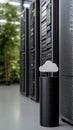 Digital storage: cloud technology, secure access, remote backup, virtual space, file hosting, scalable solution Royalty Free Stock Photo