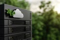 Digital storage: cloud technology, secure access, remote backup, virtual space, file hosting, scalable solution Royalty Free Stock Photo