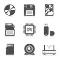 Digital storage data icons