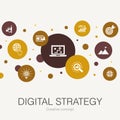 Digital strategy trendy circle template Royalty Free Stock Photo