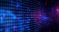 Digital Stream Binary Code in Blue and Purple Bokeh