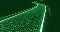 Digital stream of green binary code data flows flowing like a river, representing data, technology, Abstract digital technology Royalty Free Stock Photo