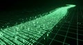 Digital stream of green binary code data flows flowing like a river, representing data, technology, Abstract digital technology Royalty Free Stock Photo