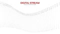 Digital stream. Simple binary code wave by ones and zeros