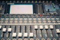 Digital studio mixer faders Royalty Free Stock Photo