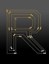 digital style for backgrounds and titles with the letter R