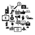 Digital success icons set, simple style