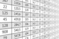 Digital summary table with numerical data