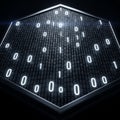 A digital surface with binary code on a hexagonal grid, tech background. vector design Generative AI Royalty Free Stock Photo
