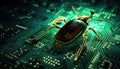 Digital Symbiosis: Circuit Board Fusion with Organic Bug Imagery