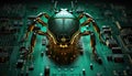 Digital Symbiosis: Circuit Board Fusion with Organic Bug Imagery