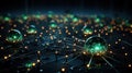 Digital Symbiosis: Illuminating Neural Network Connectivity in Emerald Hues