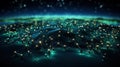 Digital Symbiosis: Illuminating Neural Network Connectivity in Emerald Hues