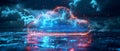 Digital Symphony: The Rhythm of Cloud Data Flow. Concept Cloud Computing, Data Flow, Digital
