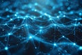 Digital Synapse Web - Blue Neural Network. Concept Technology Trends, Artificial Intelligence, Web