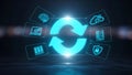 Digital Synchronization Refresh Cycle Cloud Computing Data Security Abstract Blue Royalty Free Stock Photo