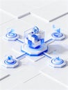 Digital System Architecture with Data Nodes Royalty Free Stock Photo
