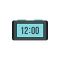 Digital table clock icon, flat style Royalty Free Stock Photo