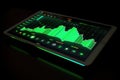 Digital tablet with financial graphs Royalty Free Stock Photo