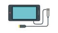 Digital Tablet with Connected USB Cable, vector design Generative AI Royalty Free Stock Photo