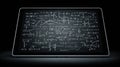 Digital Tablet Displaying Complex Mathematical Formulas Royalty Free Stock Photo