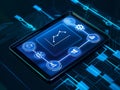 Digital Tablet with Data Analytics Interface Royalty Free Stock Photo