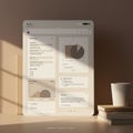 A digital tablet displaying a user interface with various data analytics elements is Royalty Free Stock Photo