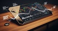 Digital tablet displays complex financial trading data with real-time analytics and charts Royalty Free Stock Photo