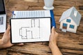 Digital Tablet With Floor Plan Royalty Free Stock Photo