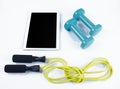 Digital tablet skipping rope gym weights sport home online