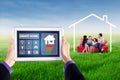 Digital tablet to control smart home Royalty Free Stock Photo